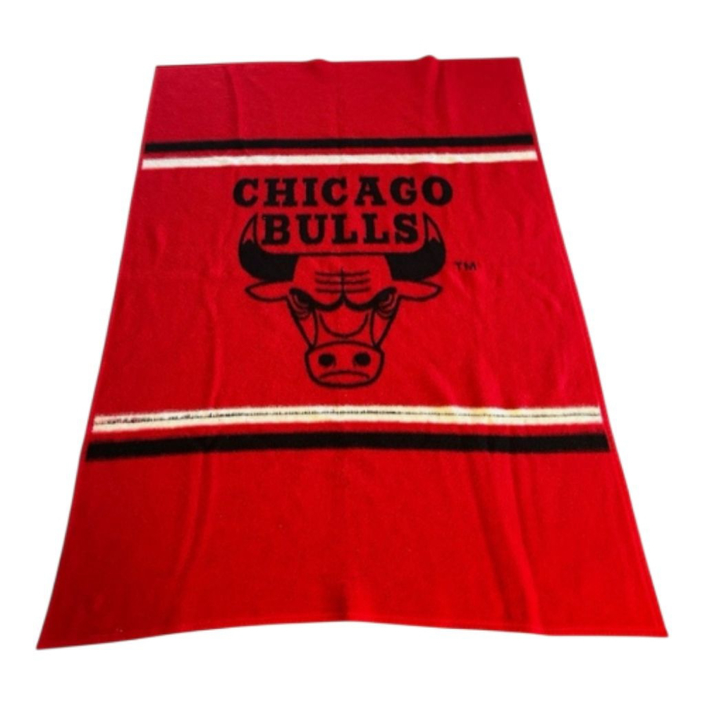 Vintage Chicago Bulls Biederlack of America Blanket Throw 60x50 NBA Made in USA